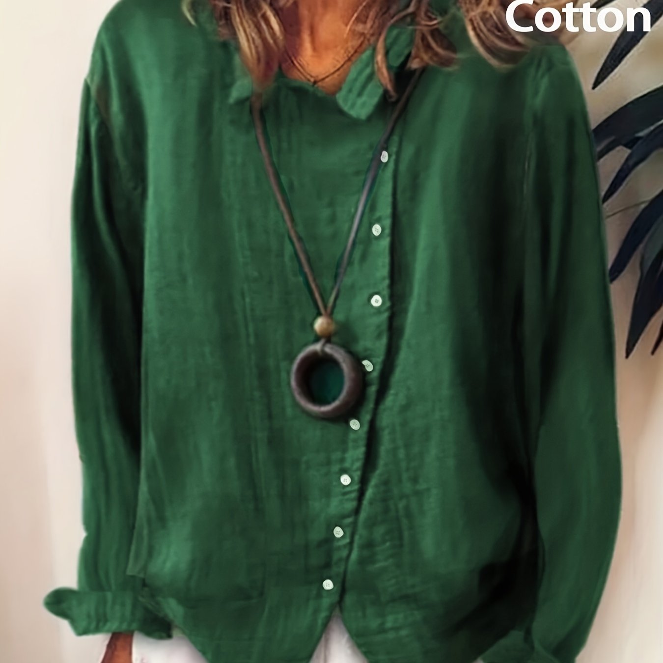 Women's Spring Summer Autumn Casual Long Sleeve Turn- Collar Henley Basic Shirt, Comfortable Designer Shirt For