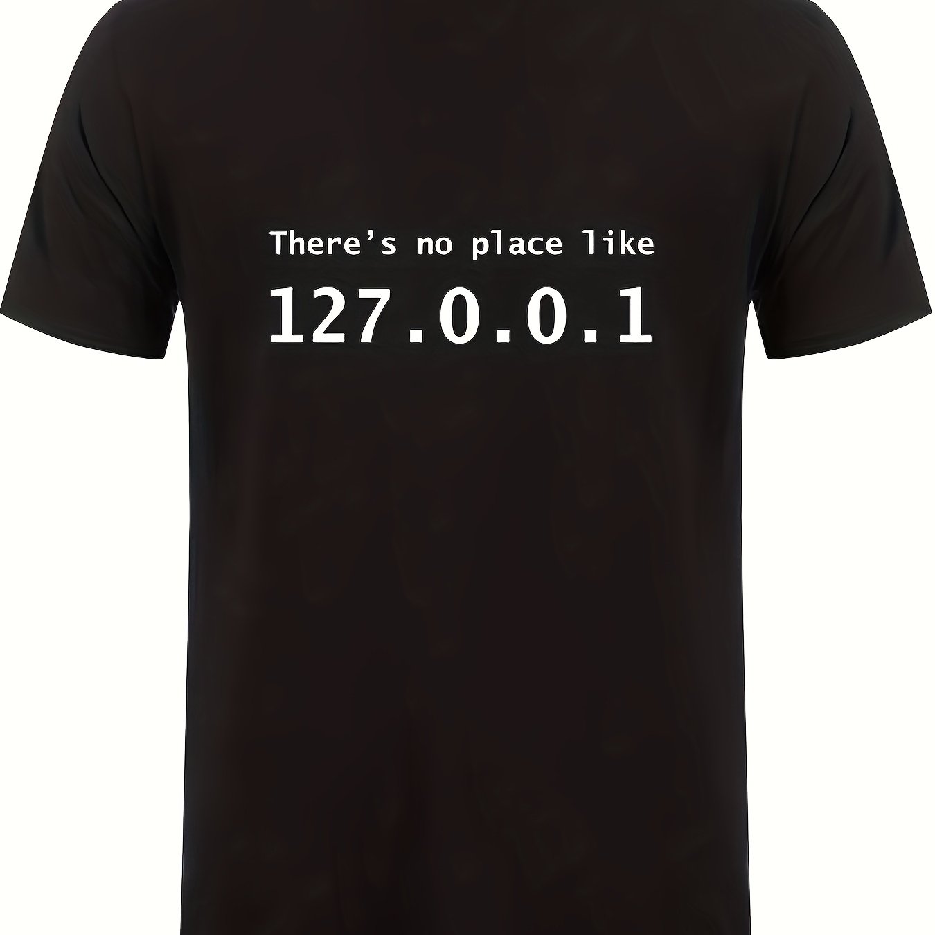 TEMU 127.0.0.1 Funny Address T-shirt For Men, Summer Short Sleeve Comedy Top, Suitable For Fitness And Casual Wear