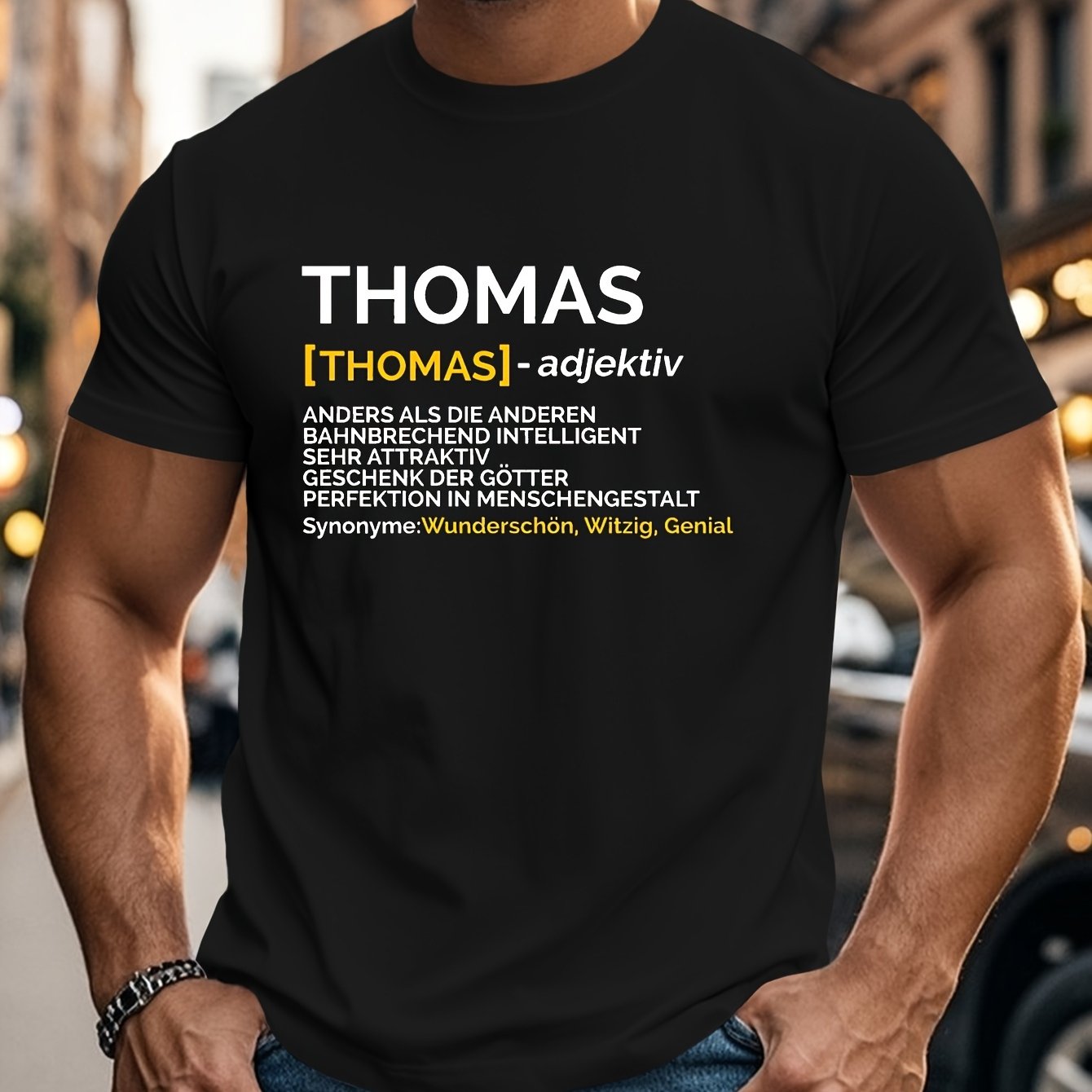 Image of Intriguing German Name Thomas Crinkle Plus Size Men's T-shirt