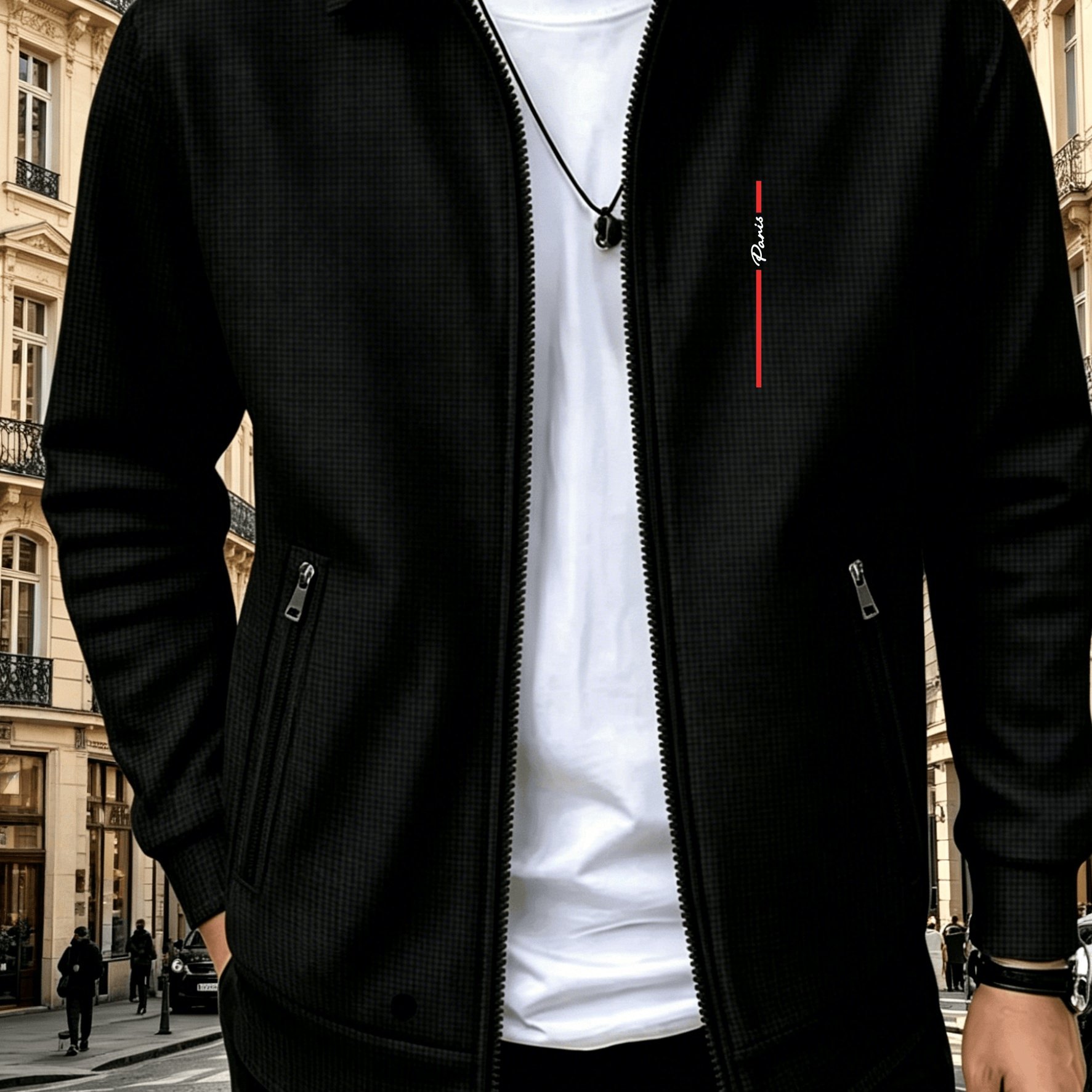 TEMU Spring Summer Light Mature Style Lapel Jacket, Men's Waffle Casual Zipper Coat, Minimalist ! Men's Versatile Business Casual Jacket