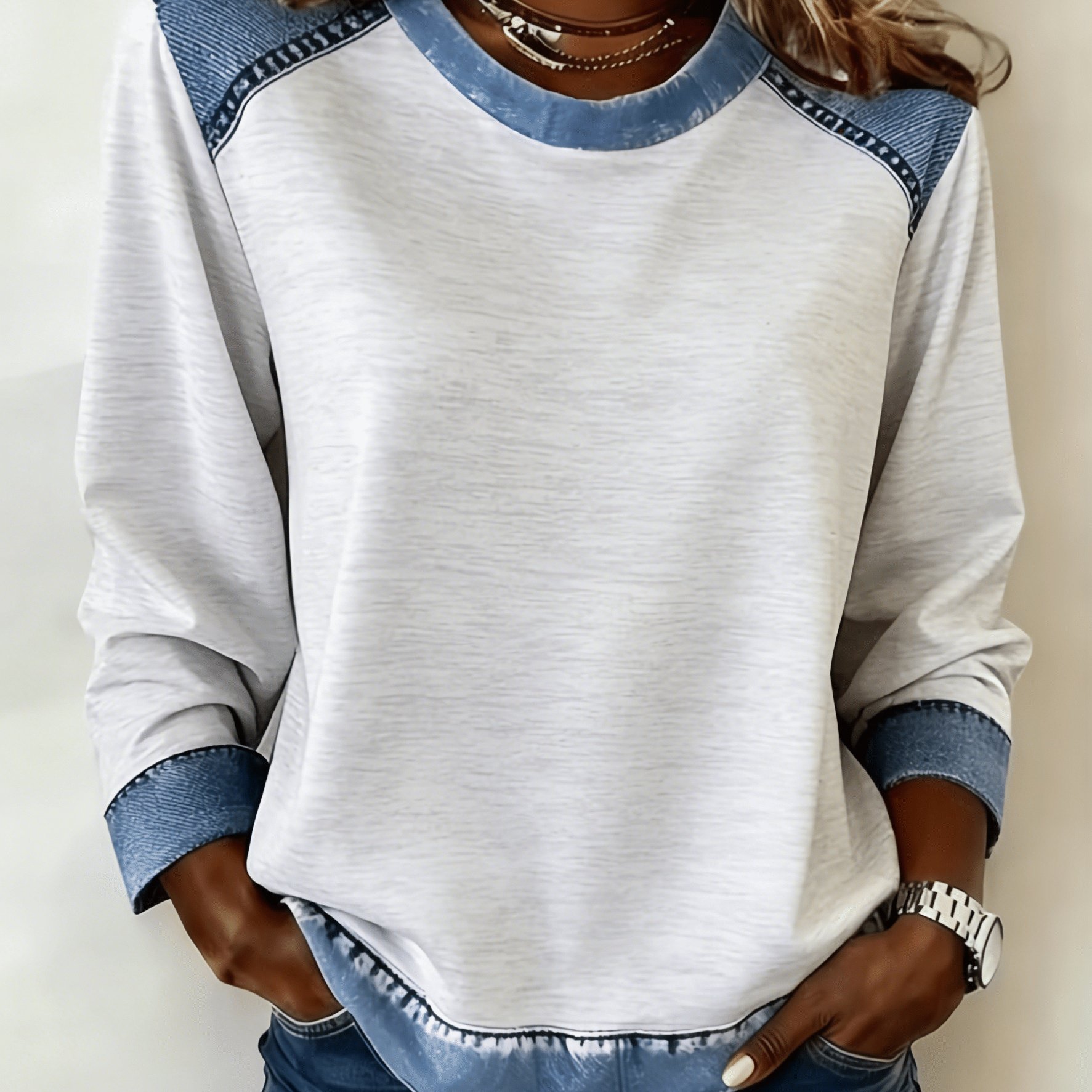 Image of Plus Size - Plus Size - Printed T-shirt - Not Denim Fabric Autumn And Spring Plus Size Women's Casual Printed Long Sleeved T-shirt Top, Suitable For Daily Multifunctional Comfortable Clothing