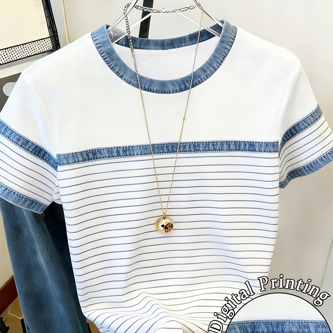 TEMU Women's Fashion Round-neck Short Sleeve T-shirt, Cute , Versatile Outerwear, Swear Top, Printed, Mature Trendy Clothing, Women's Casual Printed
