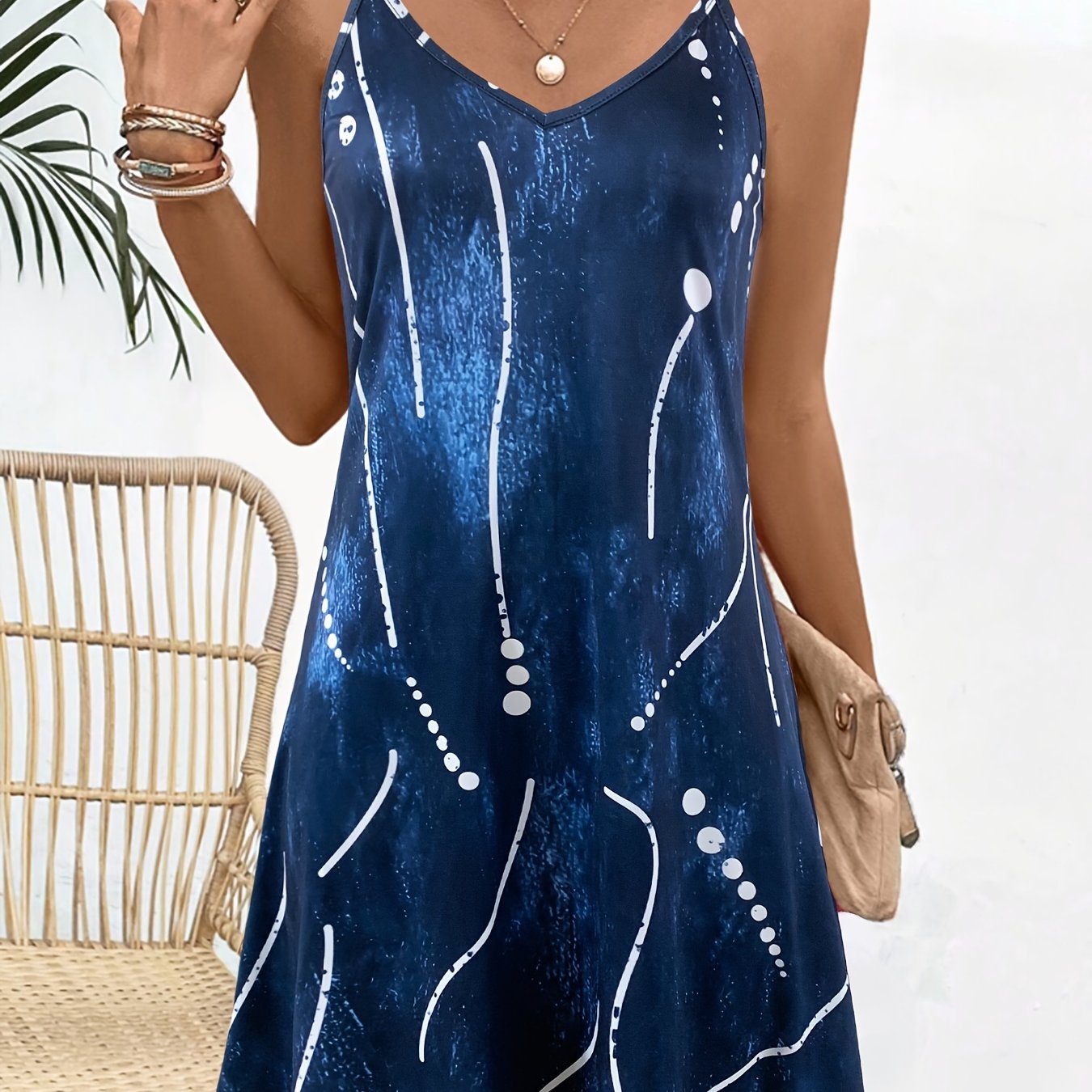 Women's Geometric Print Fashion Strapless Dress