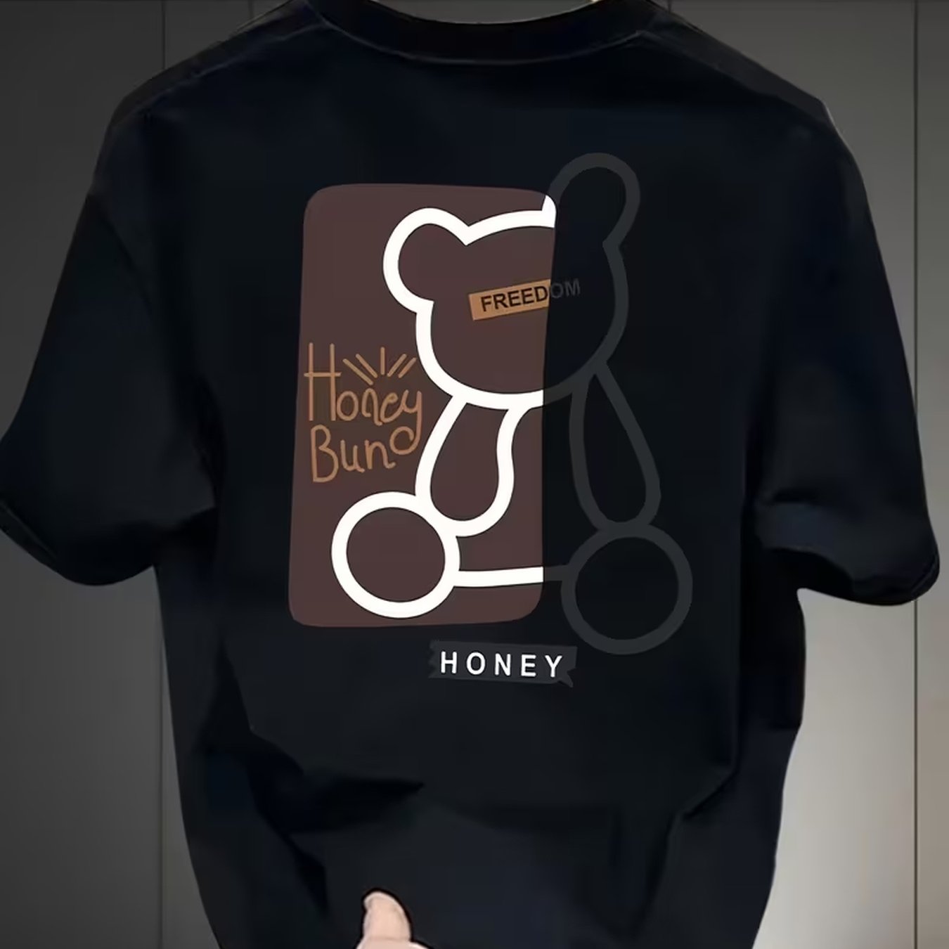 TEMU T-shirt à manches courtes imprimé de marque tendance pour hommes, hauts polyvalents d'été imprimés style coréen et style japonais