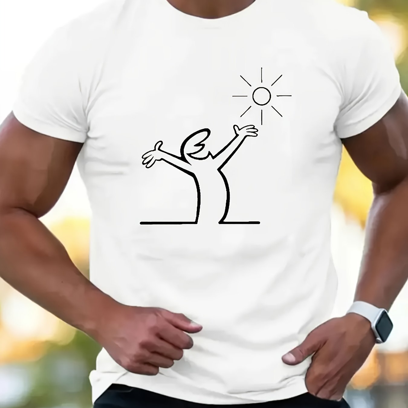 TEMU T-shirt imprimé tendance pour homme - Été