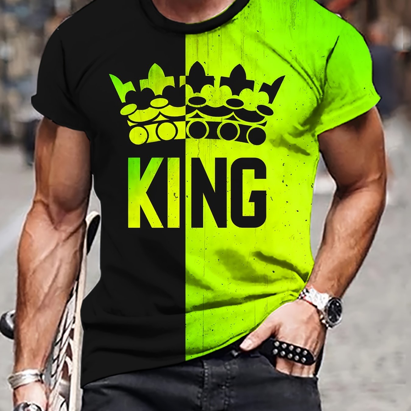 TEMU Camiseta Estampada para Hombre