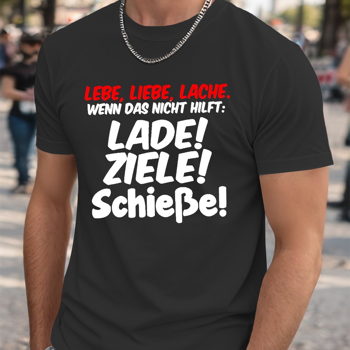 TEMU Inspirierendes Deutsch Lustiges Crinkle Plus Size Herren T-Shirt, PLUS SIZE