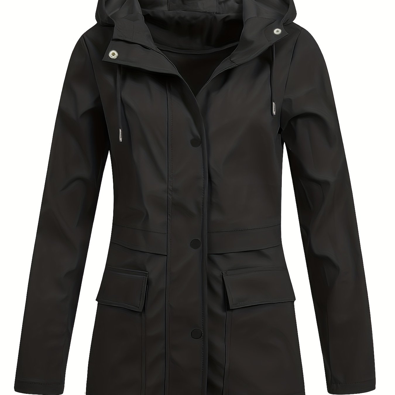 Directional Style Spring Autumn Women' Color Hooded Drawstring Double Jacket, Casual Wear