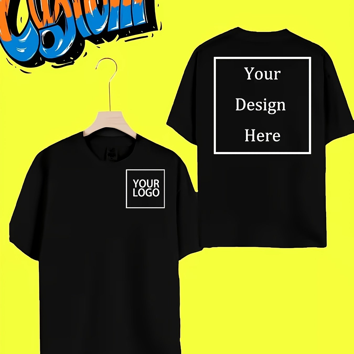 TEMU Customizable T-shirts | Personalize With Your Images, Text, And Photos - Suitable For Casual Parties, Outdoor Activities, And Professional