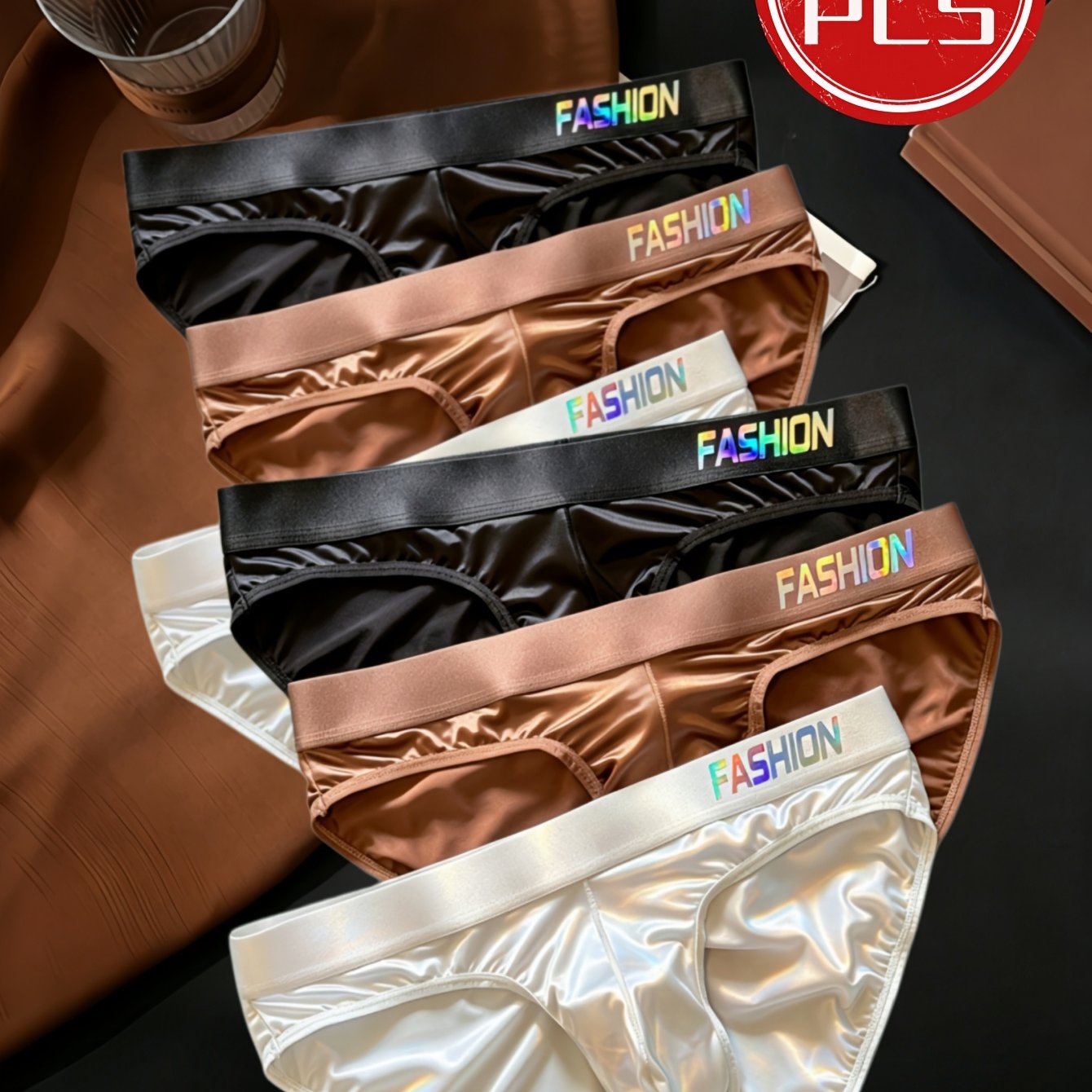 Image of [men' Underwear] 6pcs Set Men's Underwear Fashion Colorful Letter Waistband Seamless Comfortable Shorts Underwear