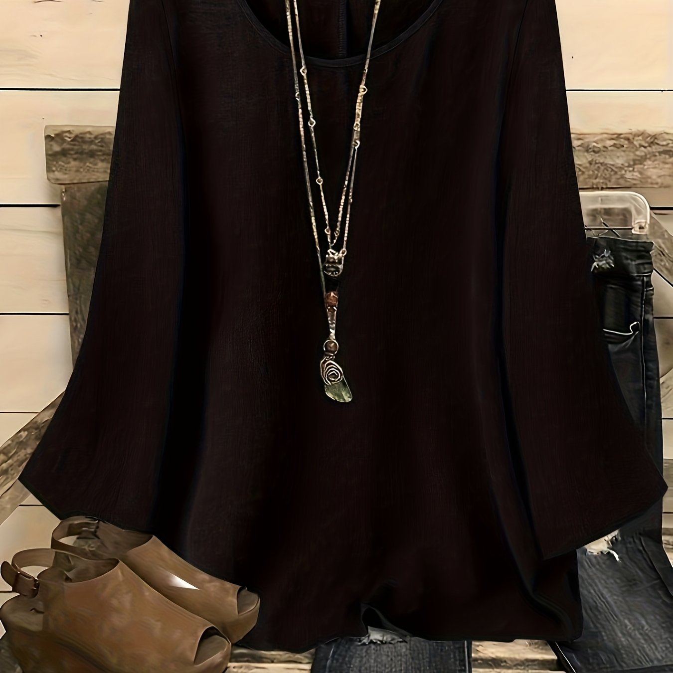 TEMU Women's Casual Solid Color Shirt For Vacation, No Accessories