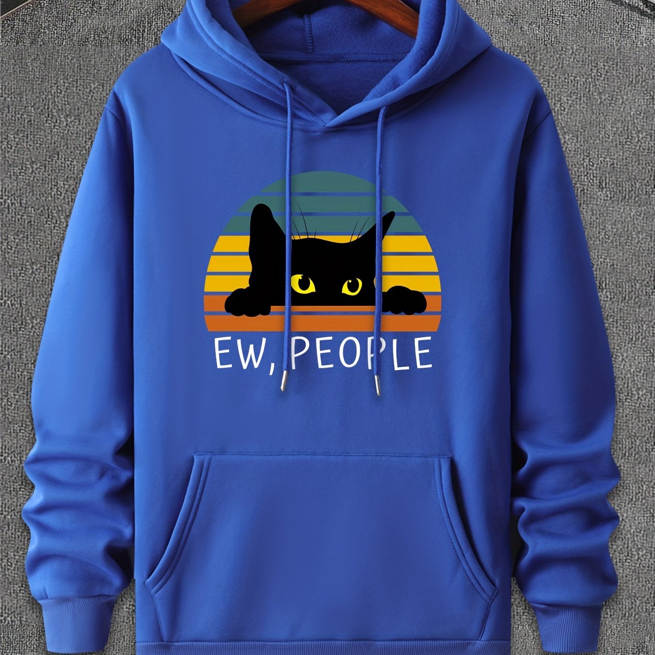 TEMU Active Hoodies Leisure Hoodies With Black Cat And