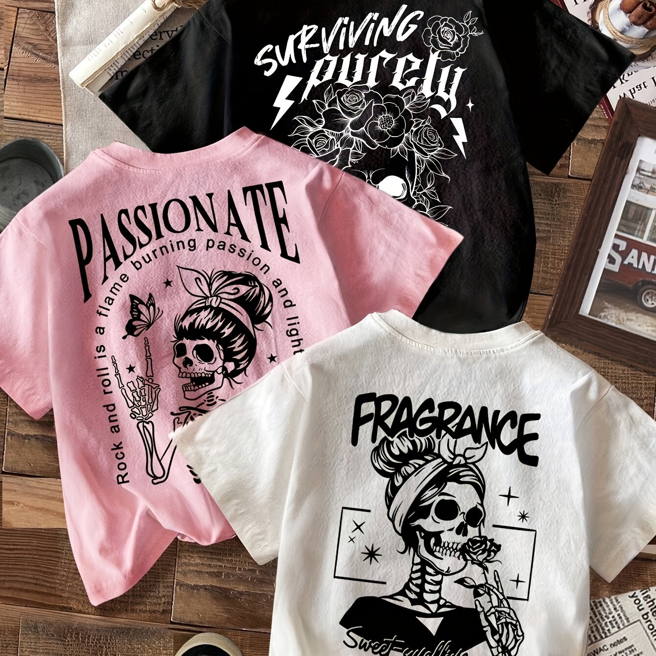 TEMU Plus Size, 3pcs Women's Fashion Casual T-shirt Set