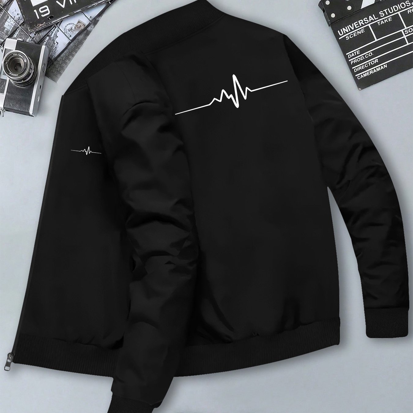 TEMU Men' Stylish Jackets, Business Jackets - Men's Pilot Jackets, Lightweight, Durable, Polyester With Functional Pockets, Outdoor Tops Featuring