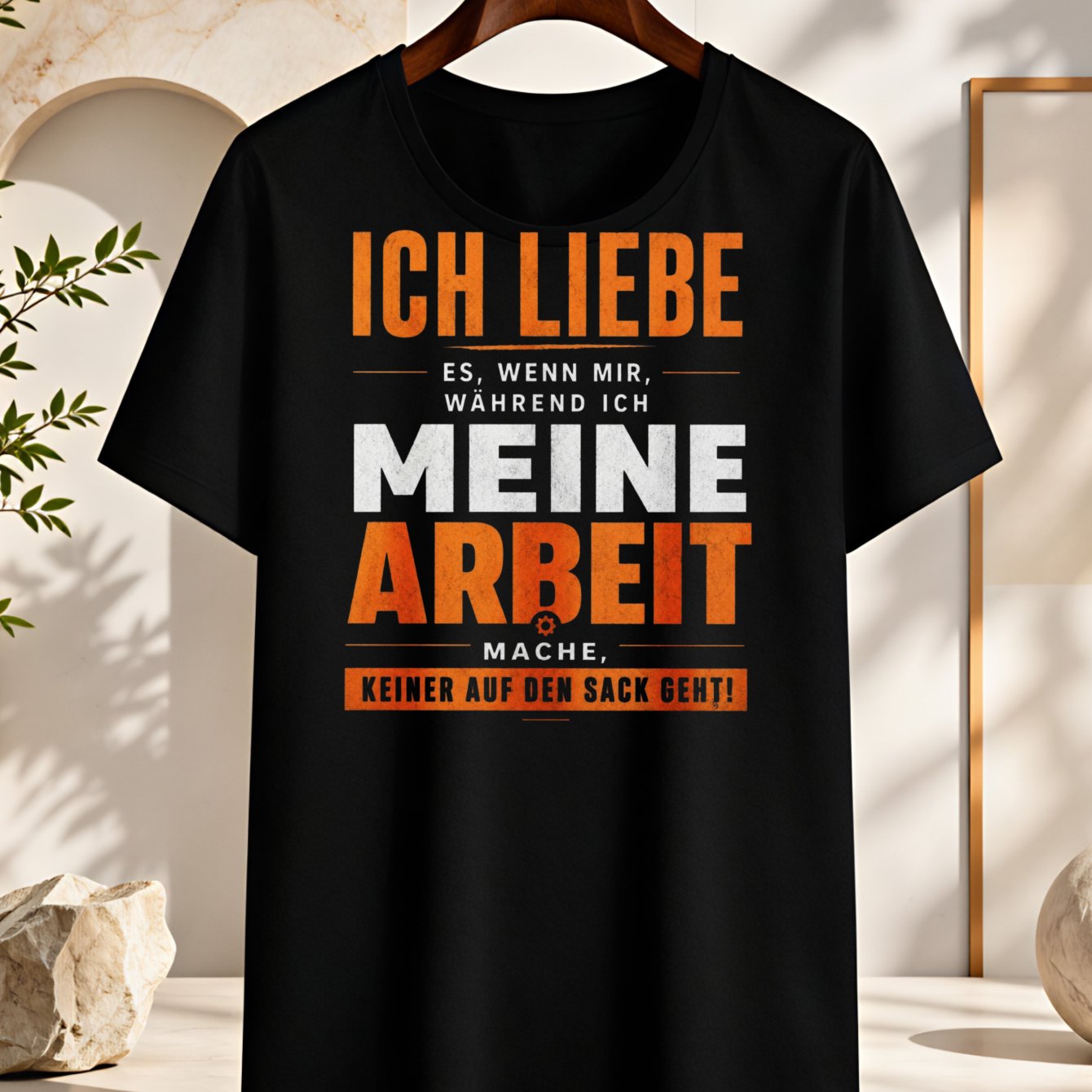 Image of Funny German T-shirt " Wenn Mir Wahrend Ich Meine Arbeit Mache Auf Den Sack Geht" - German Work Humor Saying, Loose Fit Casual Round Neck Tee Suitable For, Office Gifts & Casual Attire