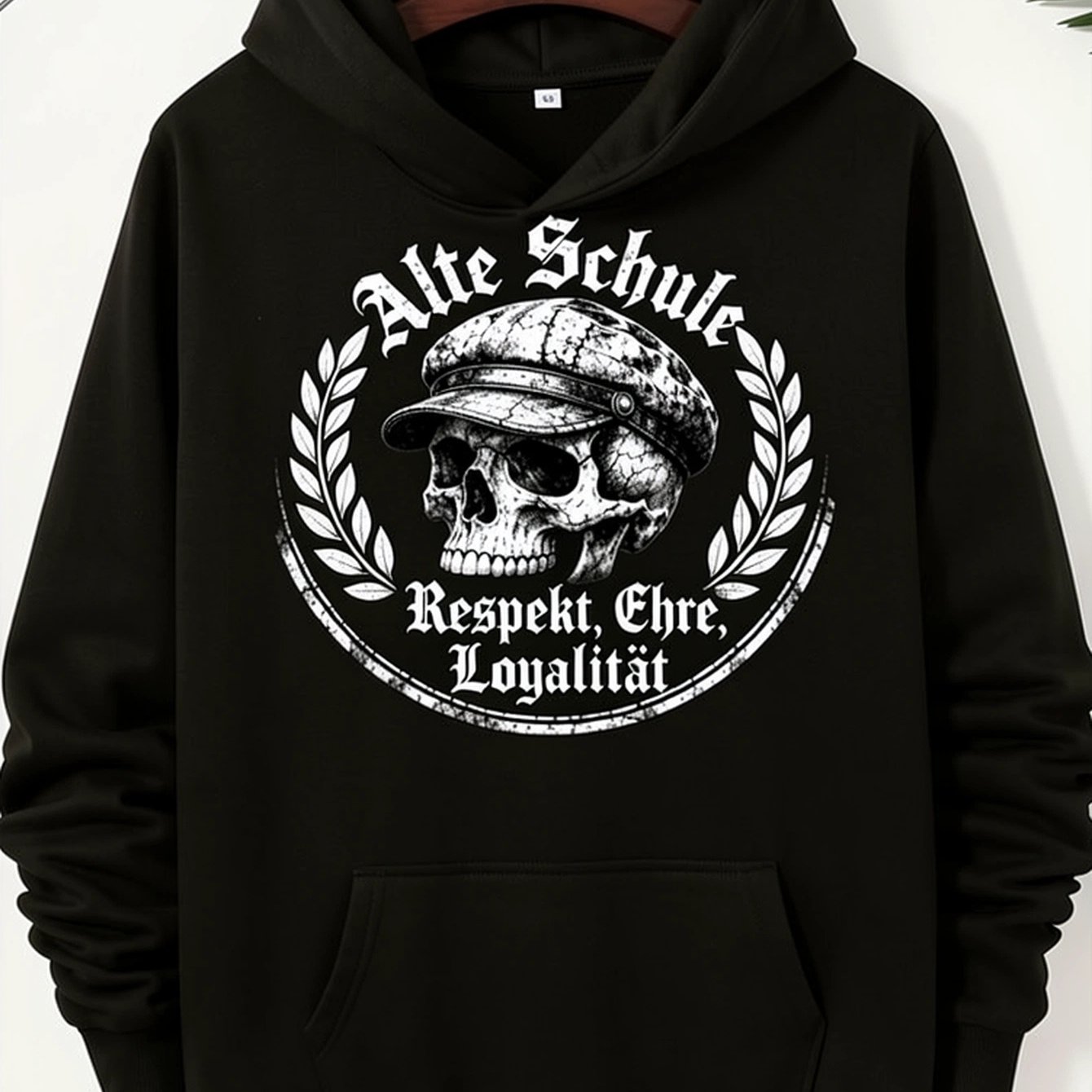Image of Old School Skull Graphic Hoodie, Unisex Hooded Sweatshirt, Long Sleeve Pullover With Kangaroo Pocket, Vintage Streetwear, Relaxed For Fall Winter, Daily Wear And Outdoor Activities