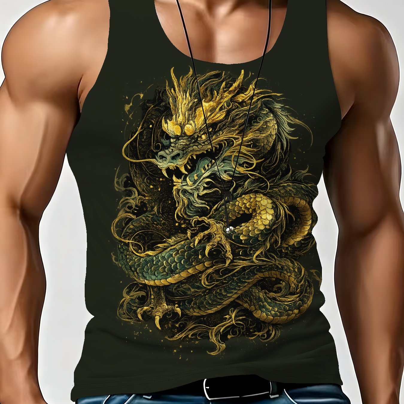 TEMU Men's Sports Tank Top For Summer 2026, American-style Sleeveless Casual Basketball Vest