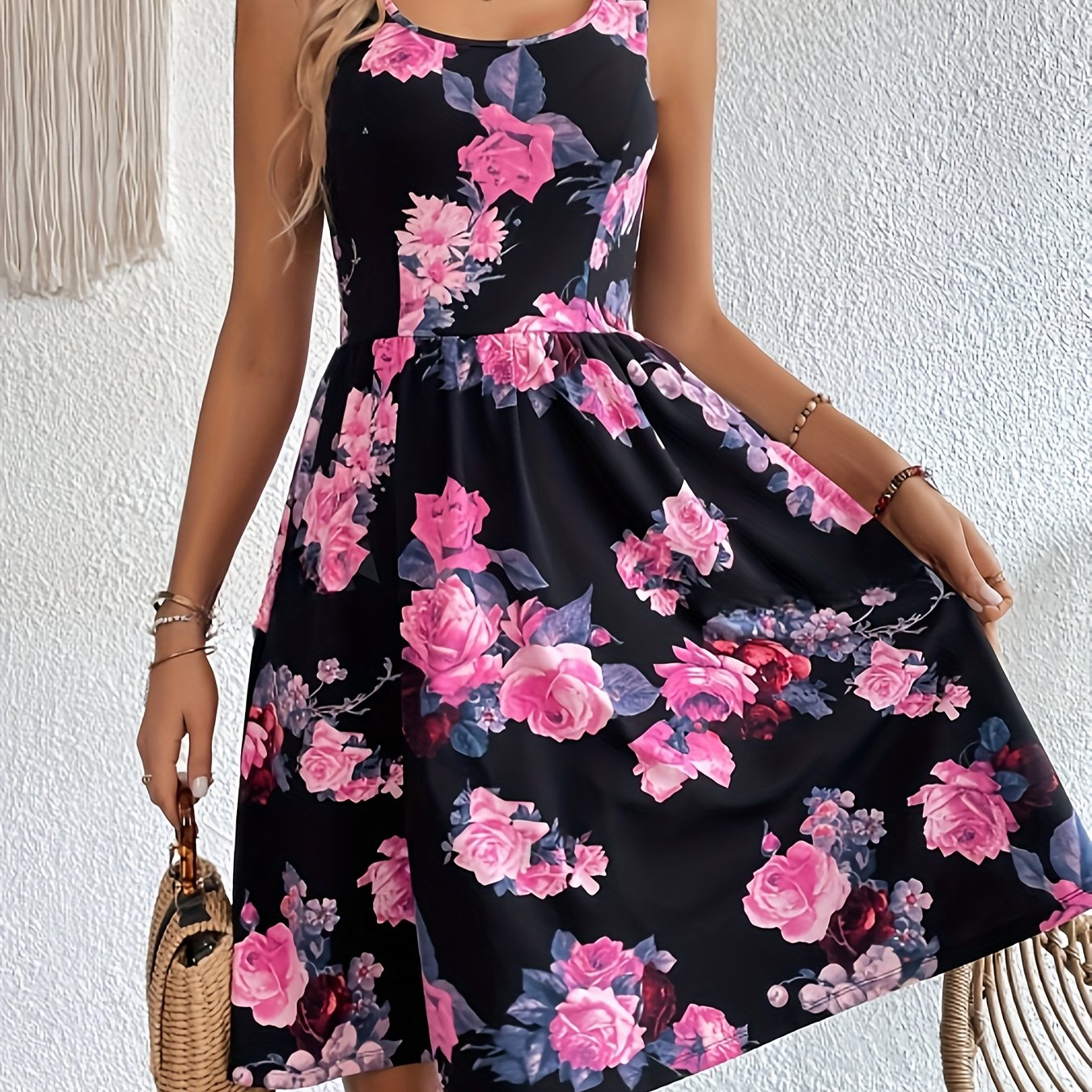 TEMU Floral Print A-line Dress