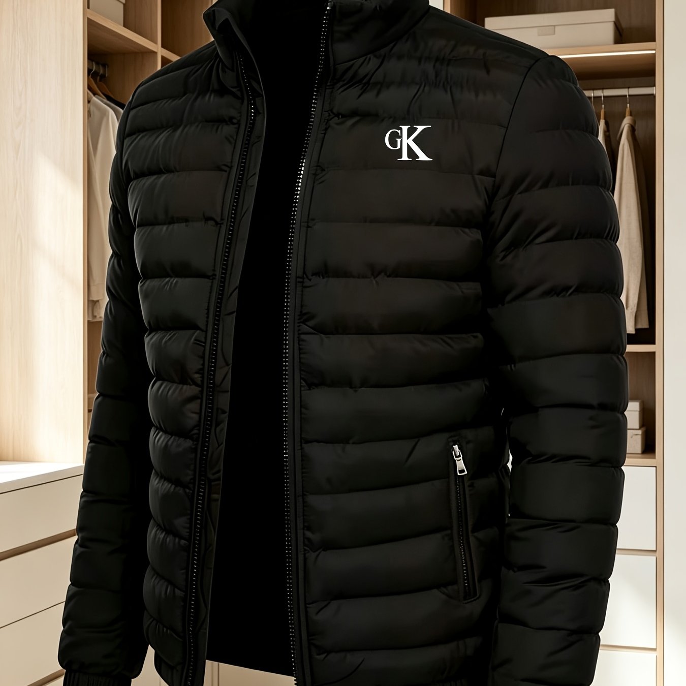TEMU Veste de mode unie pour homme, automne-hiver, coupe droite tendance, zippée, polyvalente, vêtement pour homme, pour les quotidiens en extérieur