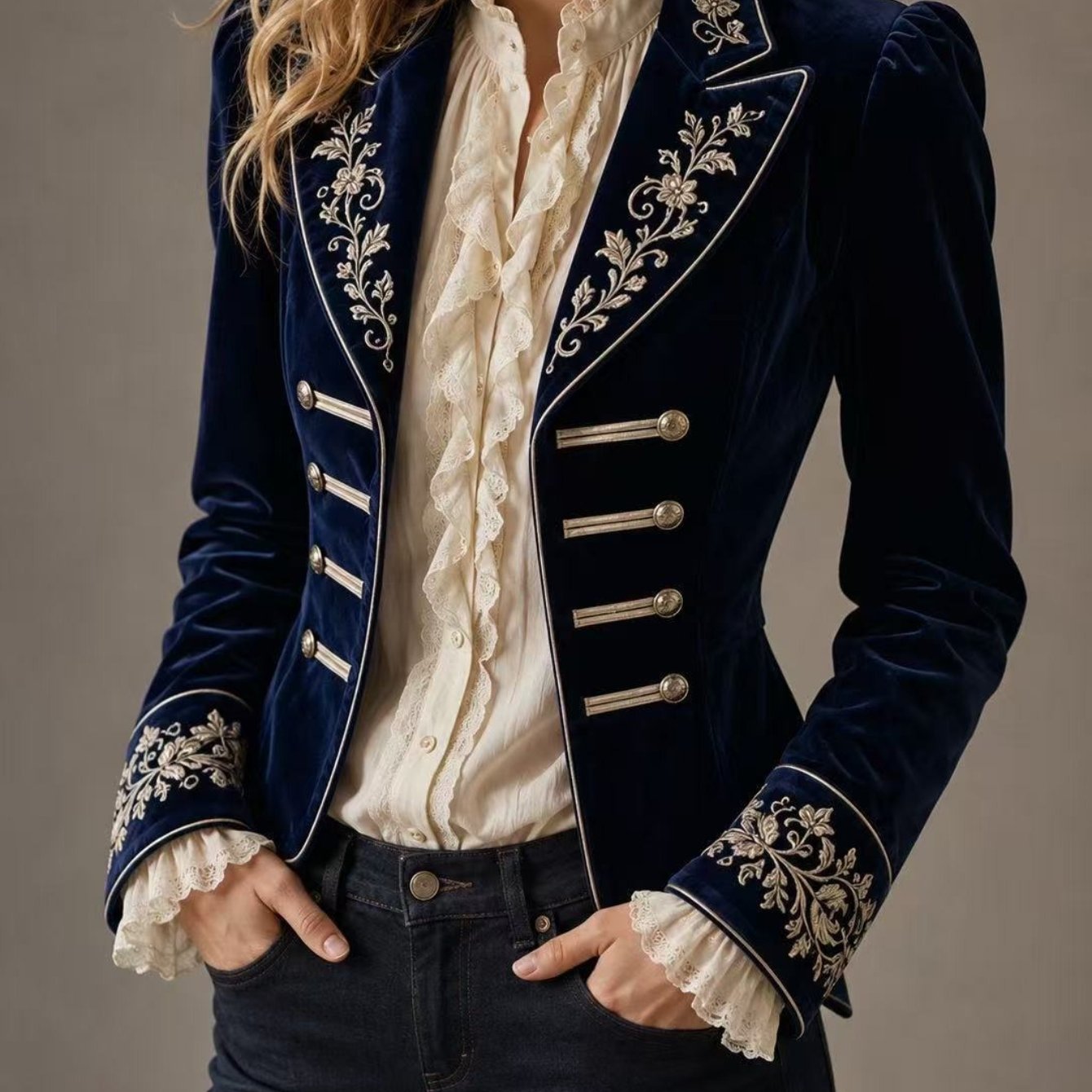 TEMU Nouveau blazer en velours à épissures de couleur unie pour femme, automne-hiver 2026, costume de élégant à manches longues