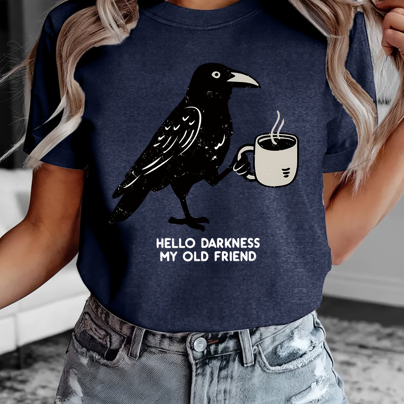 TEMU New Summer Hello Letter Women's Casual Fashion Round Neck Short Sleeve T-shirt