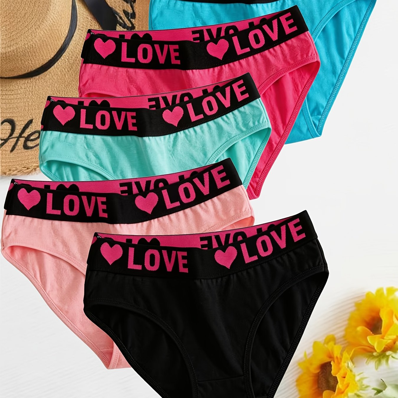 TEMU 5-pack Comfortable Triangle Panties, Bikini Women's Underwear