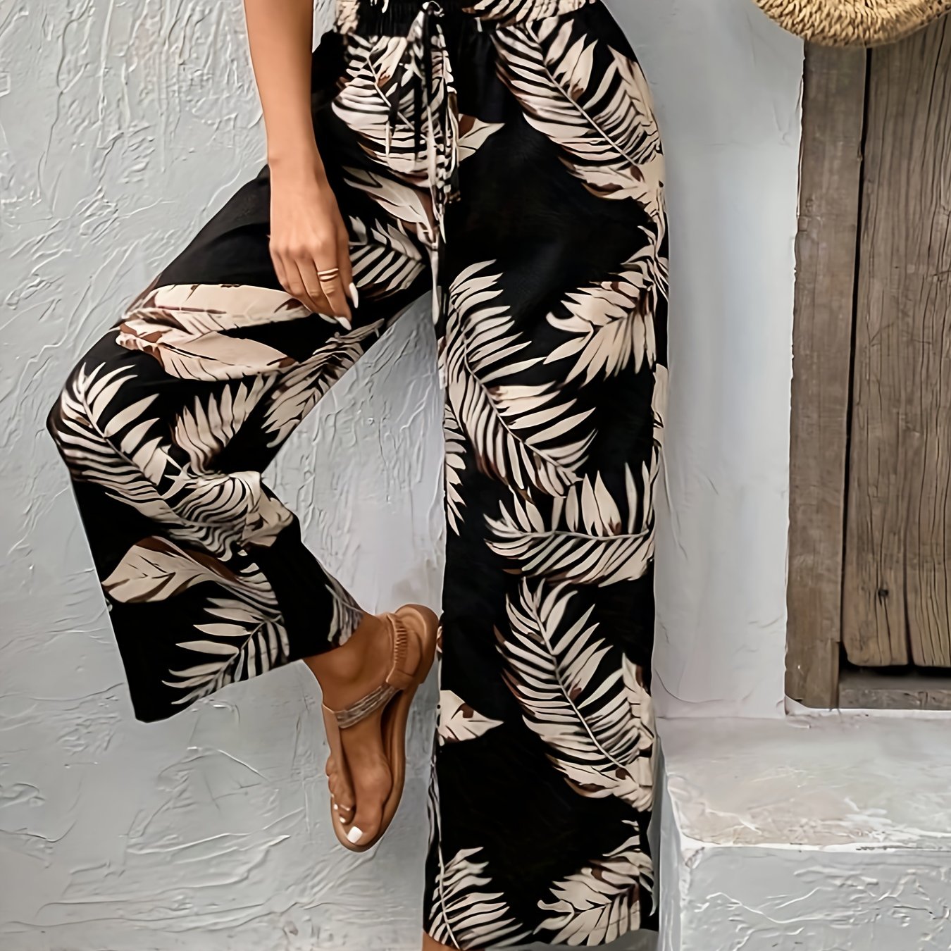 Women's Leaf Print Pants
