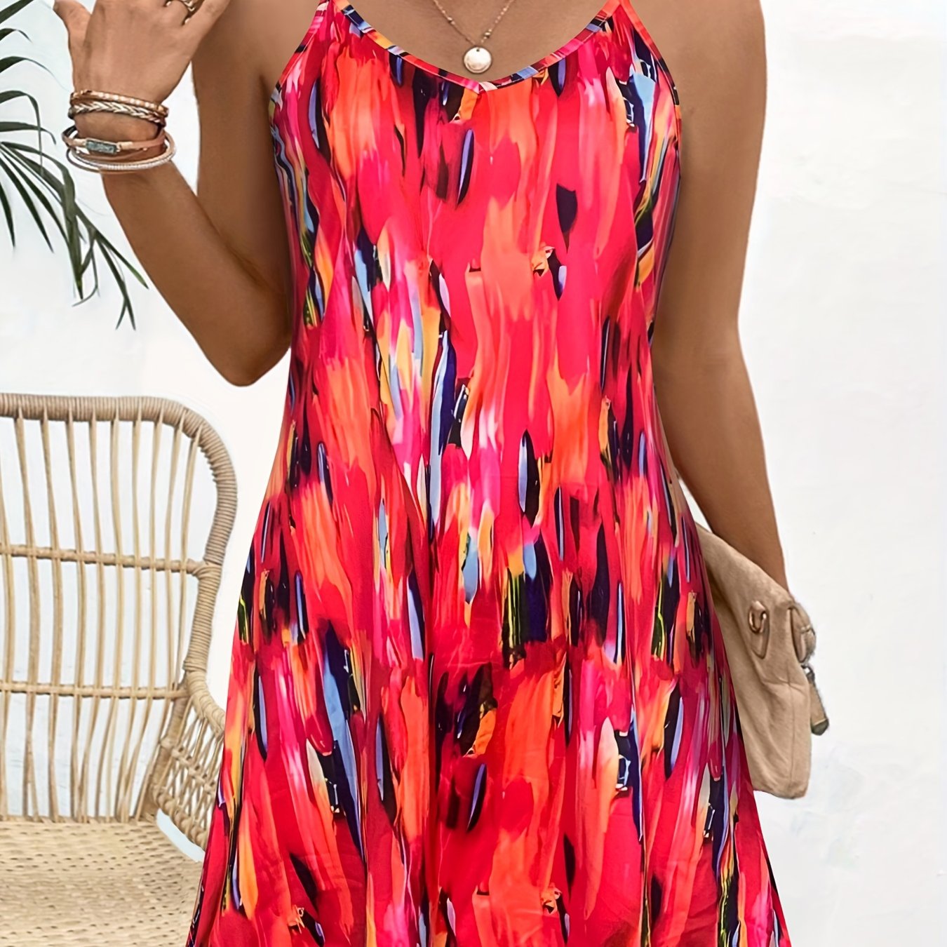 Plus Size, Women's Print Camisole Dress