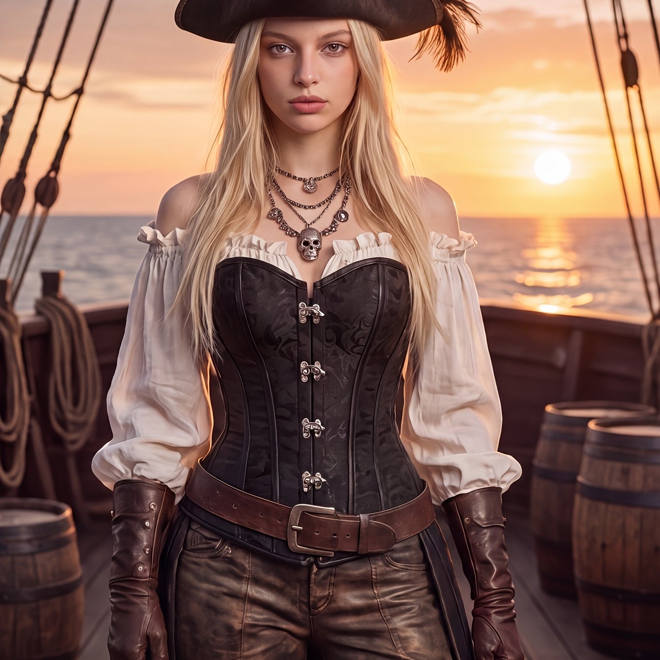 Image of Renaissance Corset Steampunk Corset Tops For Women Retro Corset Halloween Pirate Costume