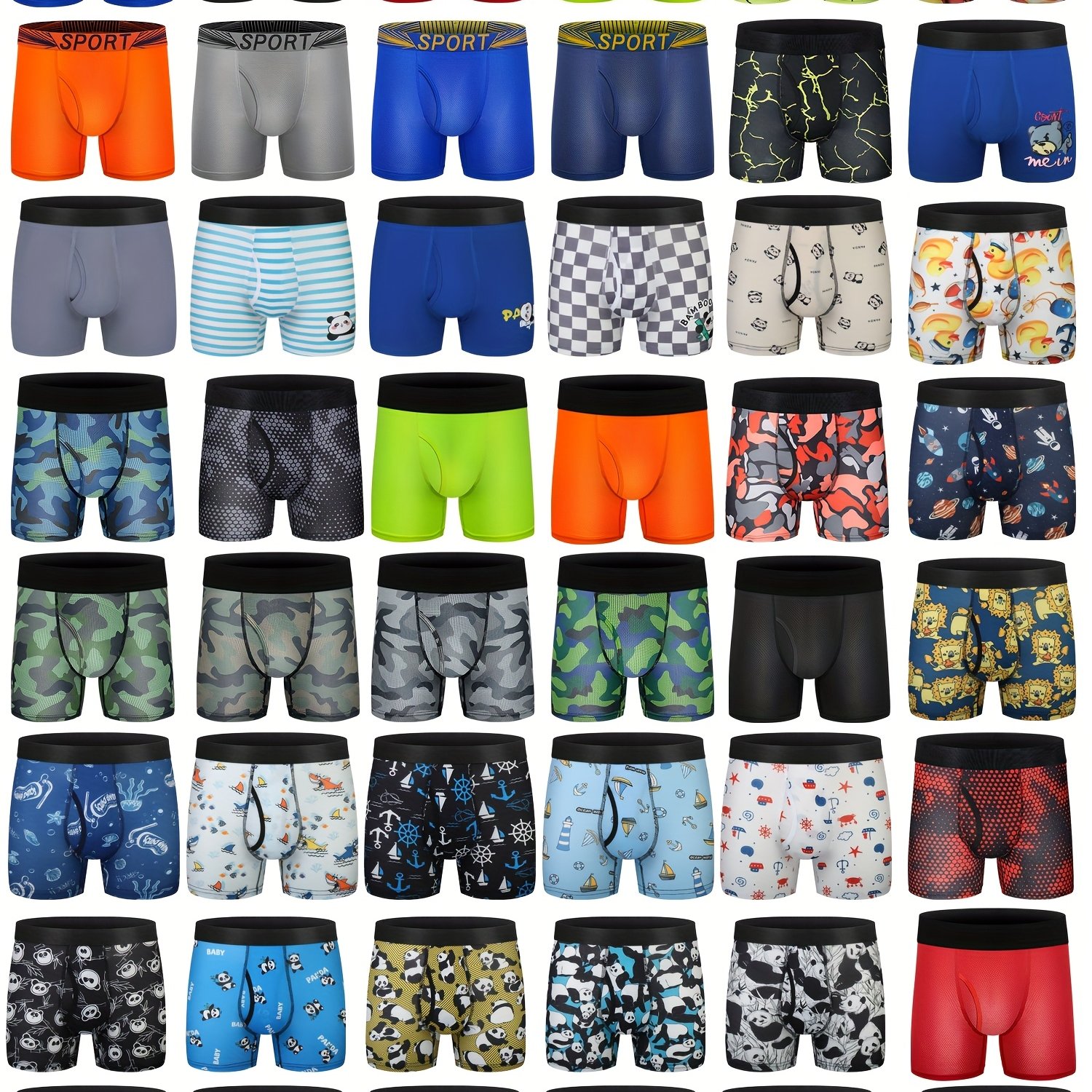 TEMU 10 Pack Boys Boxer Briefs Mesh Quick Dry Underwear Breathable Performance Sport Big Briefs With Fly Drying