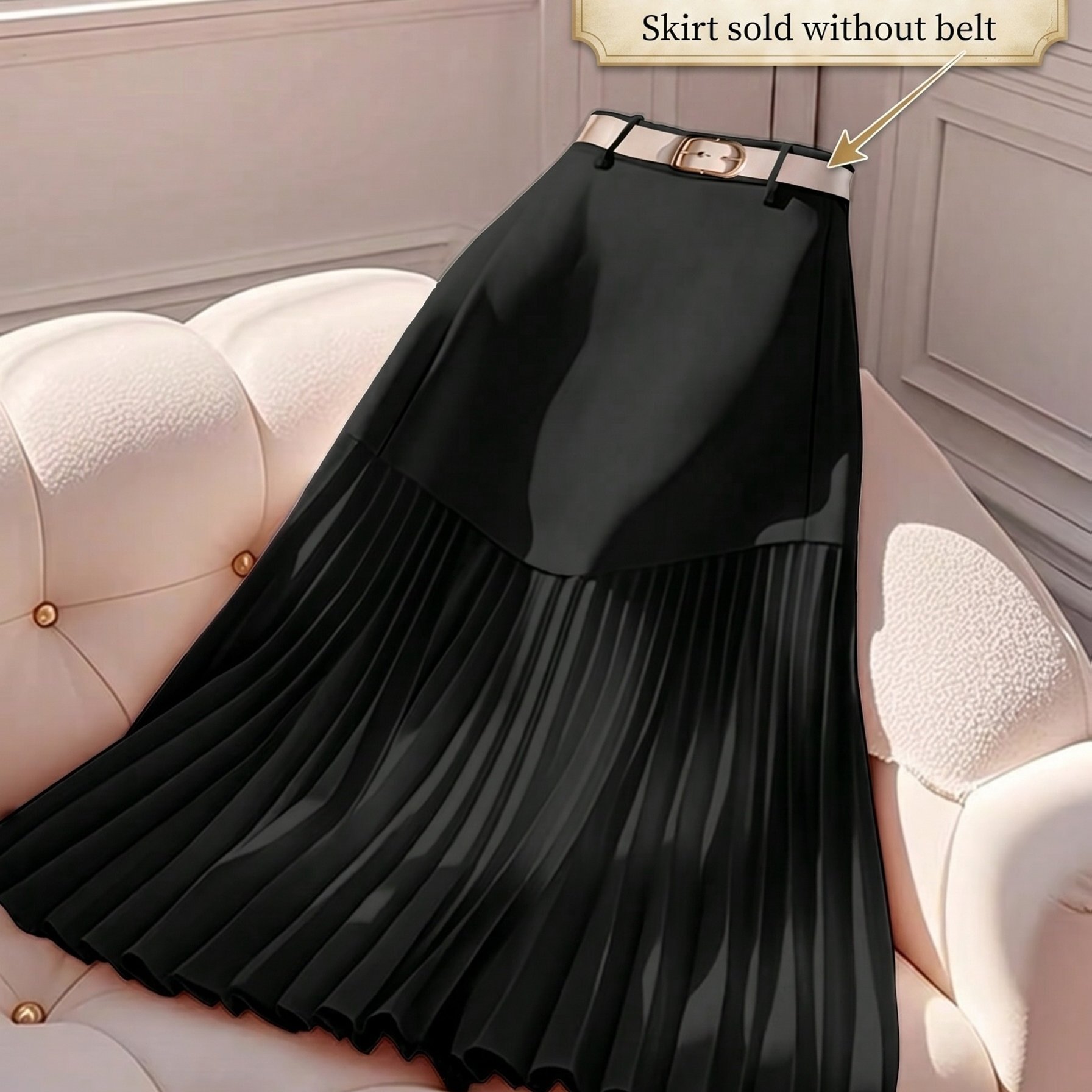 TEMU Women's Elegant Pleated Half Skirt