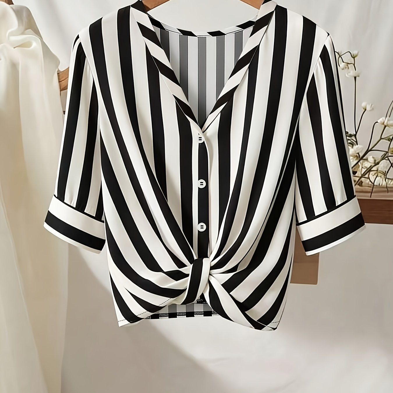 TEMU Dj260318464 Women's Elegant Casual Striped Top