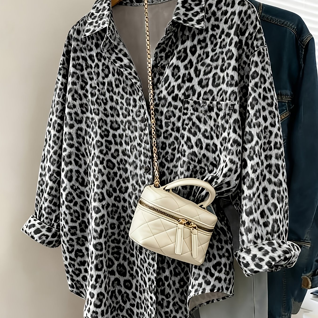 TEMU Chemise Imprimée Grande Taille pour Femme, Haut à Col et Boutons, Parfait pour un Style Élégant et Polyvalent, Convient pour et , Haut à Manches