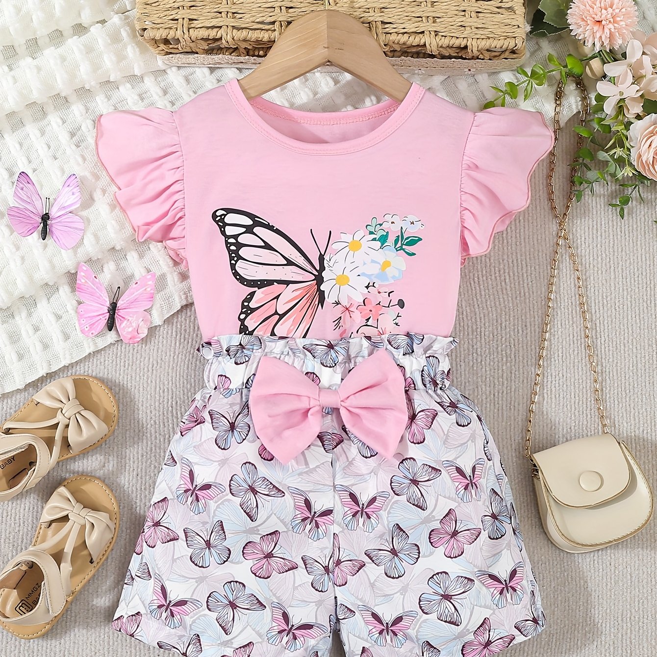Girls' Shorts Set, For Outdoor