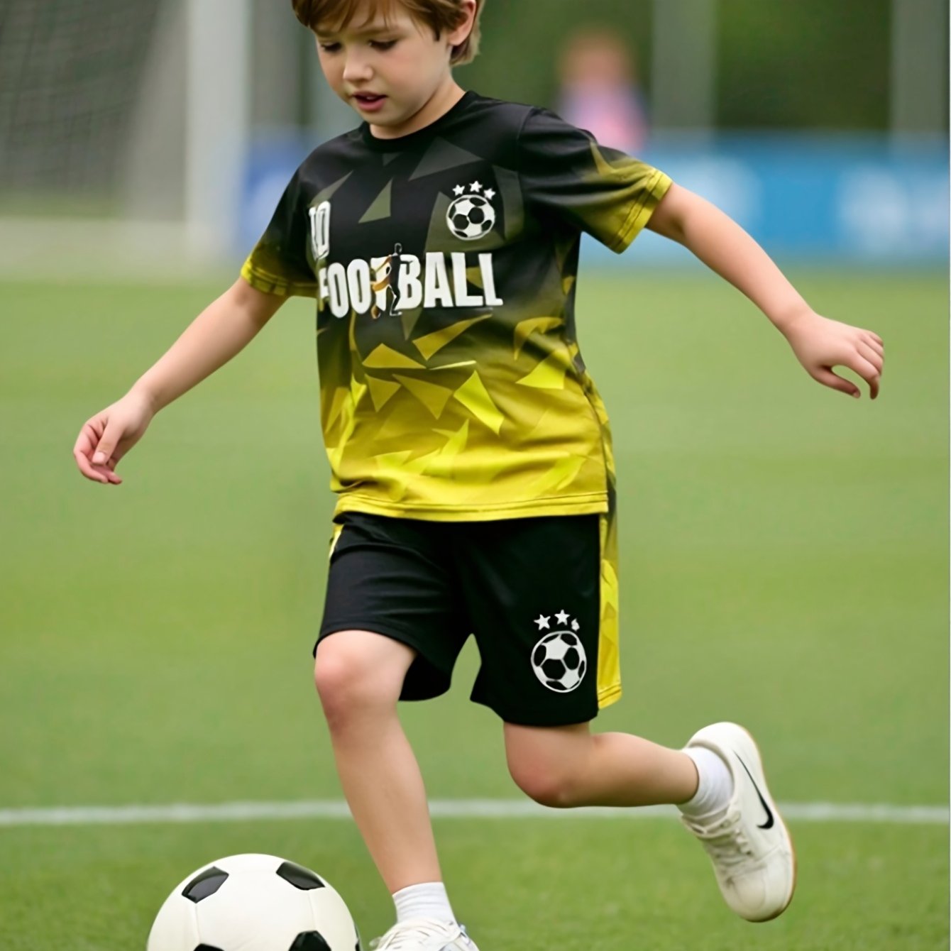 E-shop Sommerliches, sportliches und modisches Jungen-Set: Rundhals-T-Shirt mit kurzen Ärmeln und Strickdetails, sowie Shorts mit elastischem Bund und