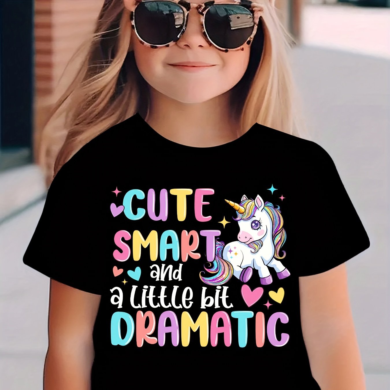 Image of Milkyship Fashion Kids' T-shirt ... Unicorn Print Adorable Short-sleeve Casual Top