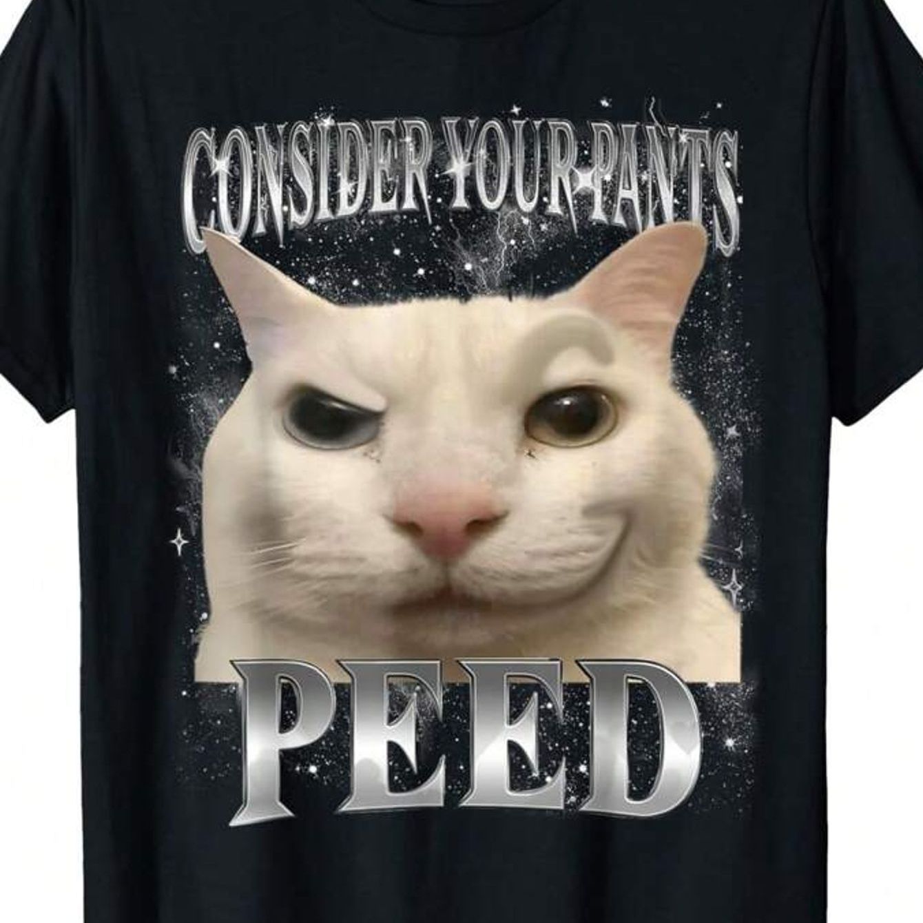 TEMU T-shirt Mème Chat Fouilleur de Pantalon "Pensez à Vos Pantalons", T-shirt Mème Drôle Unisexe