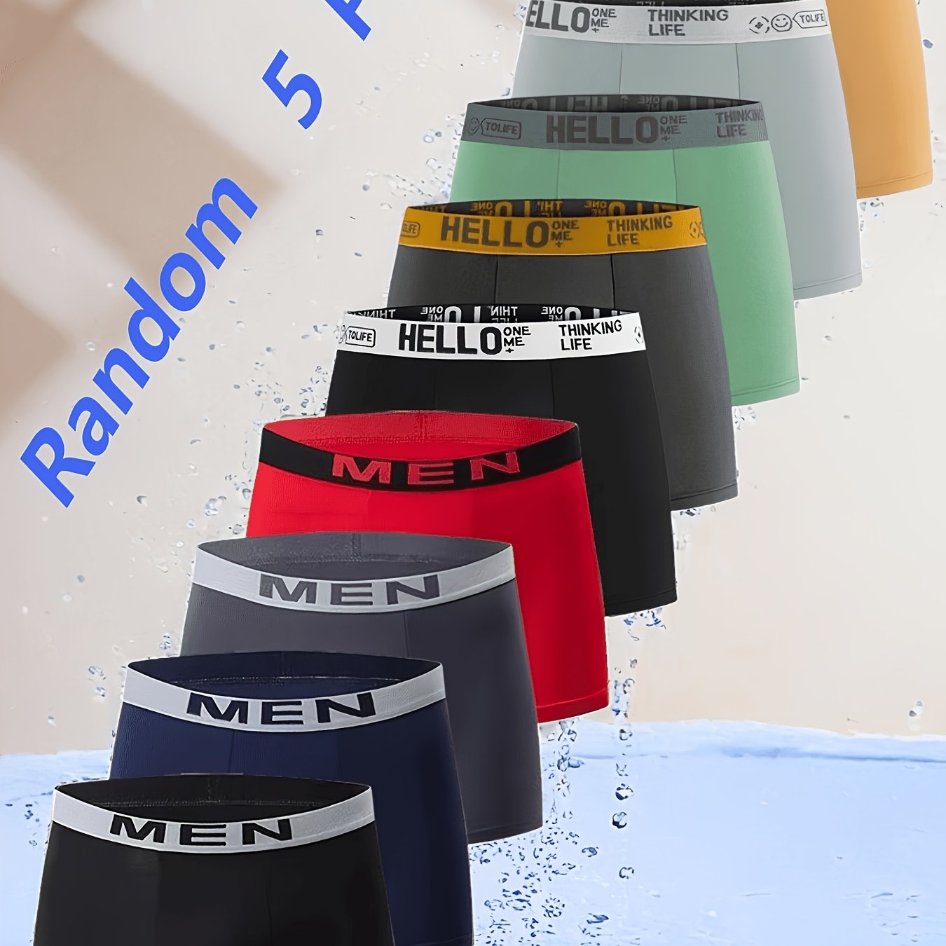 TEMU 【5枚セット】 メンズ スポーツ ファッション 通気性 ブリーフ