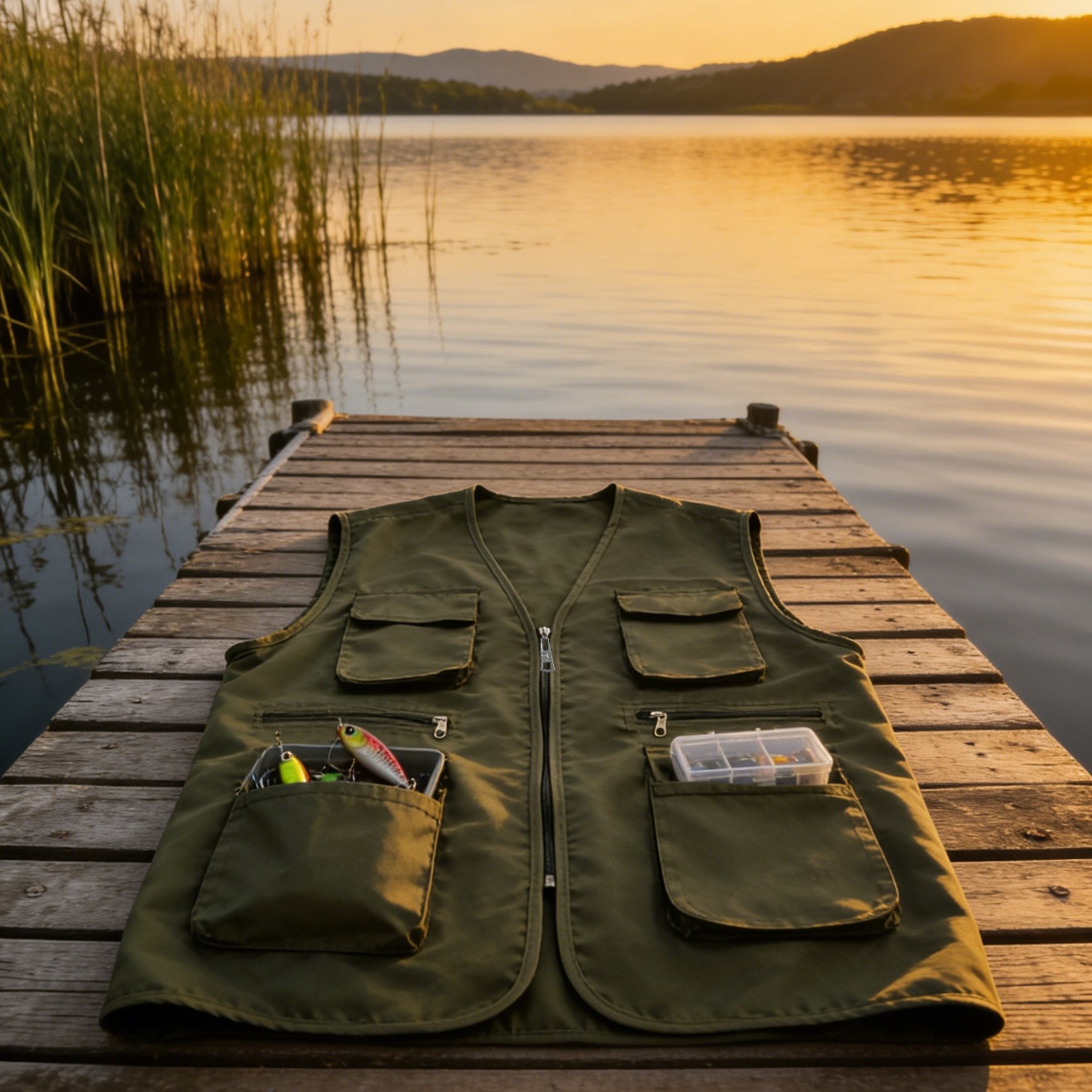 TEMU Army 's Multi-pocket Fishing Vest, Lightweight For Spring/summer, Suitable For Outdoor Fishing And Camping, Plus Size Loose Workwear Vest