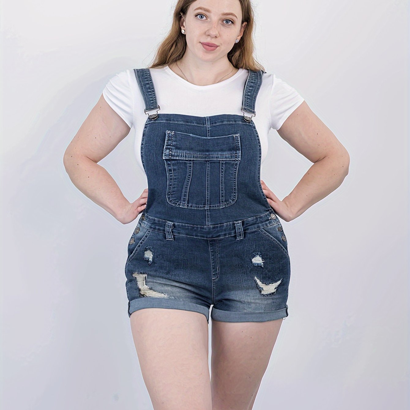 Plus size deals ripped overalls