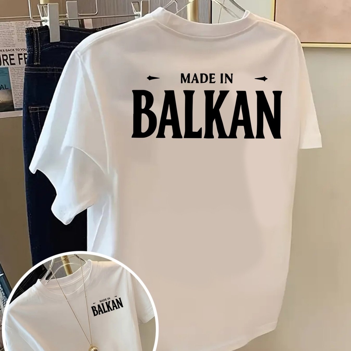 TEMU Front And Back Shortsleeve Tshirt , Made In Fashion Print Women's Spring And Summer Trendy Print Tshirt, Fashionable And Trendy Item