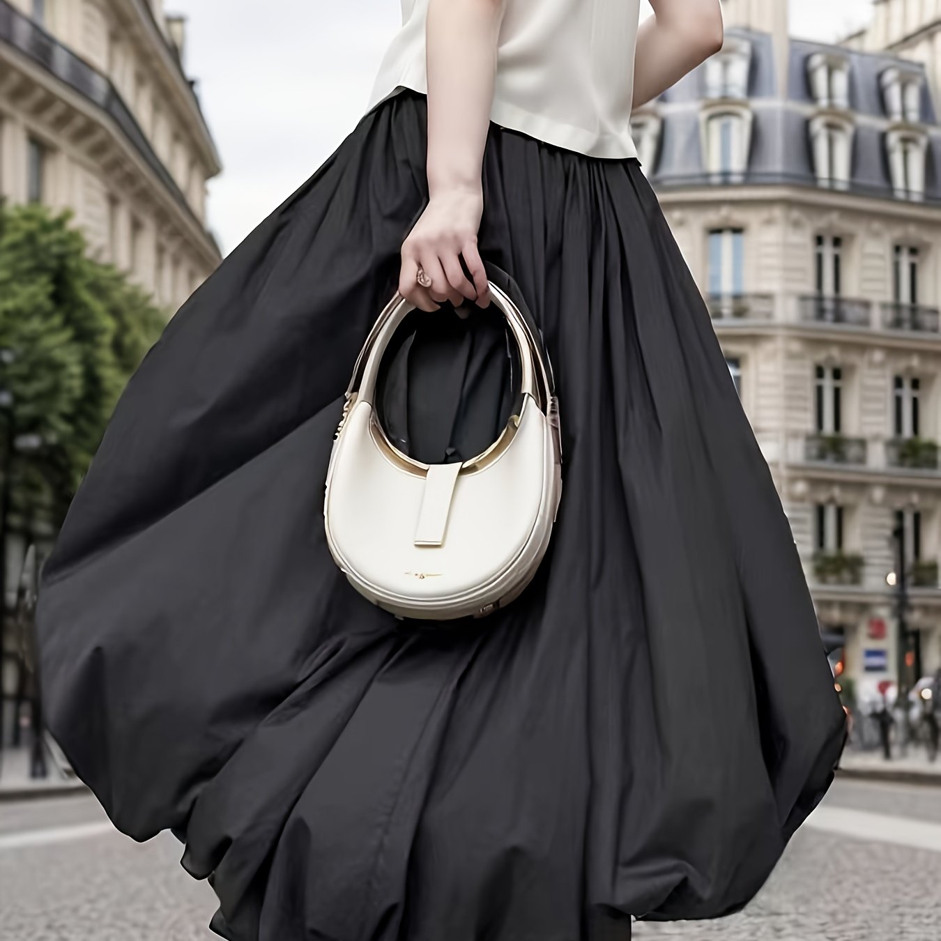 Western Cross-border Half Skirt Women' Flounce Dress Lantern Skirt Mid-length A-line Skirt Skirt
