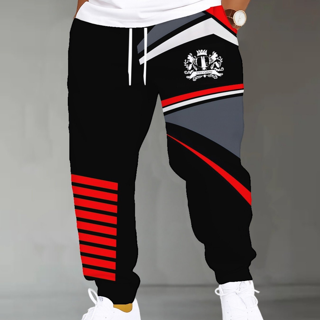 TEMU Men's Athletic Casual Pants - Patterned - Digital 3d Print - With Elastic Waistband And Pockets - Casual Pants Suitable For , An For Couples'