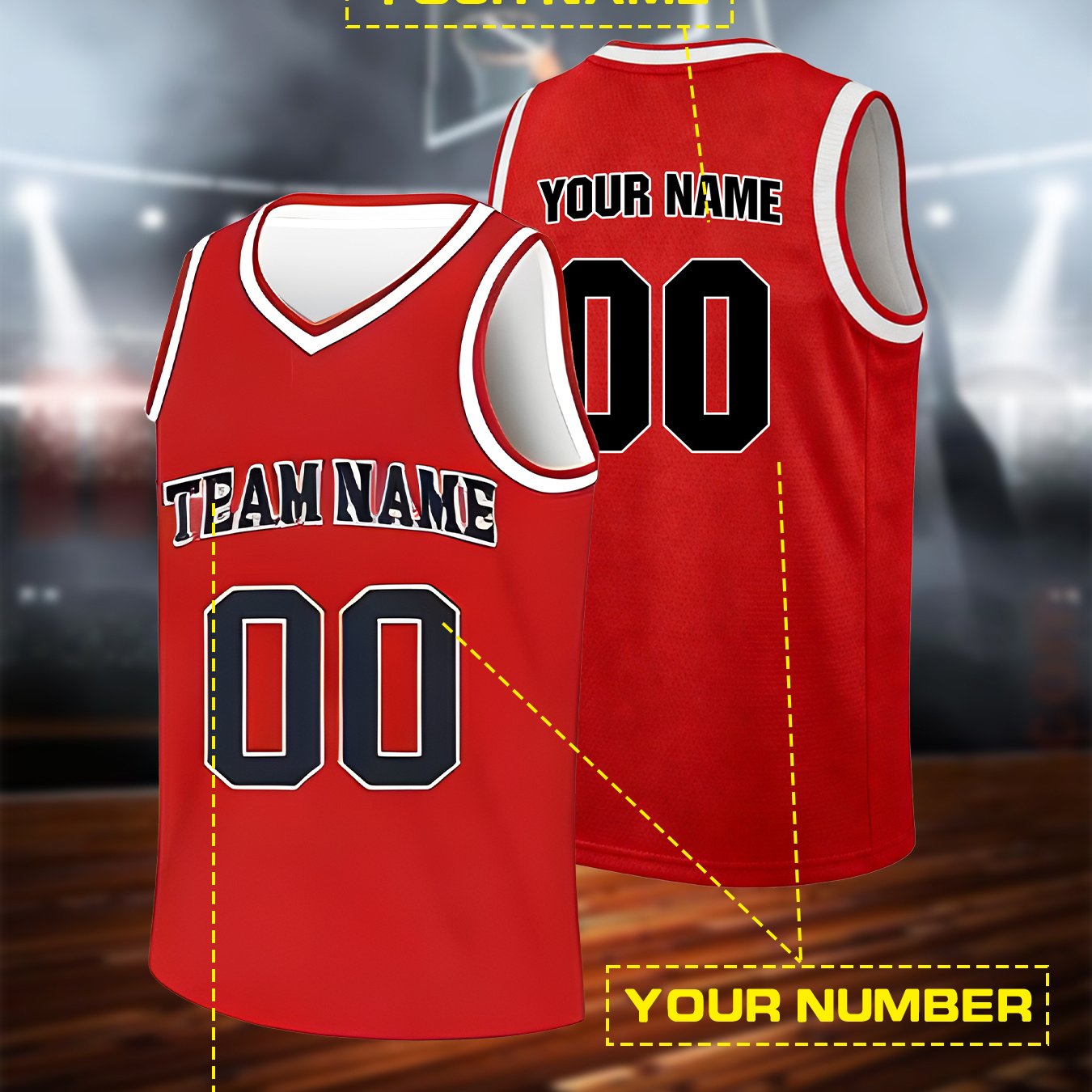 TEMU Custom 3d Basketball Vest V-neck Jersey - Quick-dry Breathable Suitable For , Team Uniforms With Number/ Printing, Bulk Orders For Training,