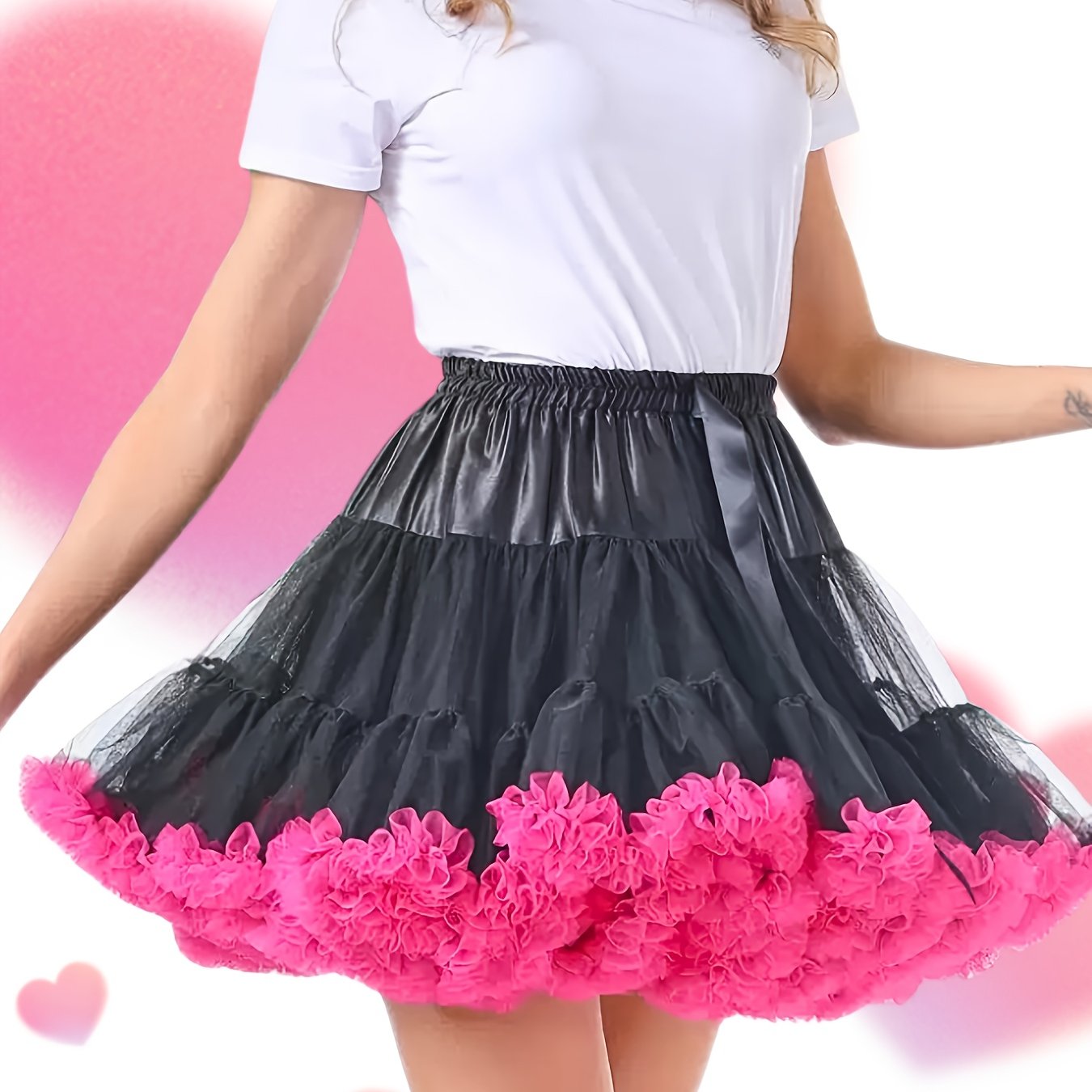 Image of Women's Short Slip Skirt, Ballet Tutu Style - Fluffy Layered Hem, Non-slip Lining, Photoshoot & Casual Wear, Gift For Dancers And Women - Bachelorette Party, Wedding Performance, , Dance Enthusiasts
