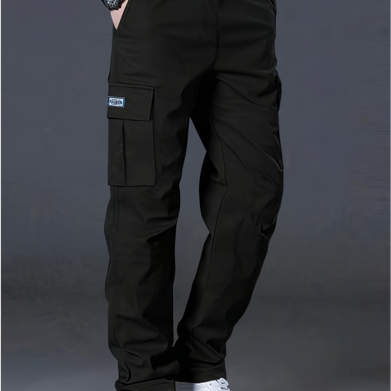 E-shop Herren-Arbeitshose mit Multi--Design – Gerade Beine, Cargo-Hose, Verstellbarer Kordelbund, Ganzjahres-Casual-Outdoor- & Arbeitskleidung