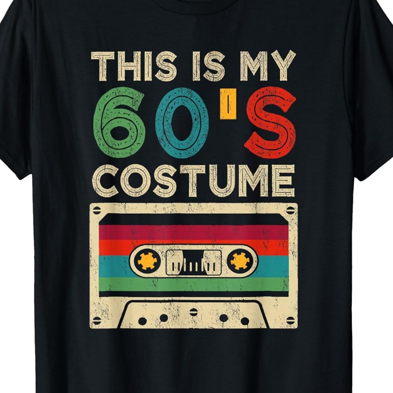 Image of My 60's Costume Funny Halloween 1960s Party Retro T-shirt - Men's T-shirt - 100% - Crew Neck - Regular Fit - Comfortable Fabric - Casual Short-sleeved T-shirt
