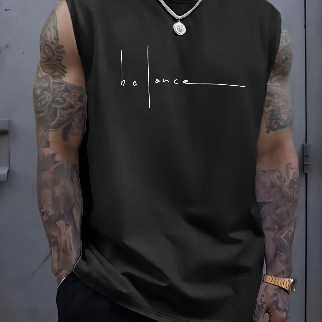 TEMU Men's Summer Casual Fitness Sports Tank Top, Suitable For Gym, Running, And Marathon Wear, For Spring-to-summer, Gym, Golf, Camping, Sports