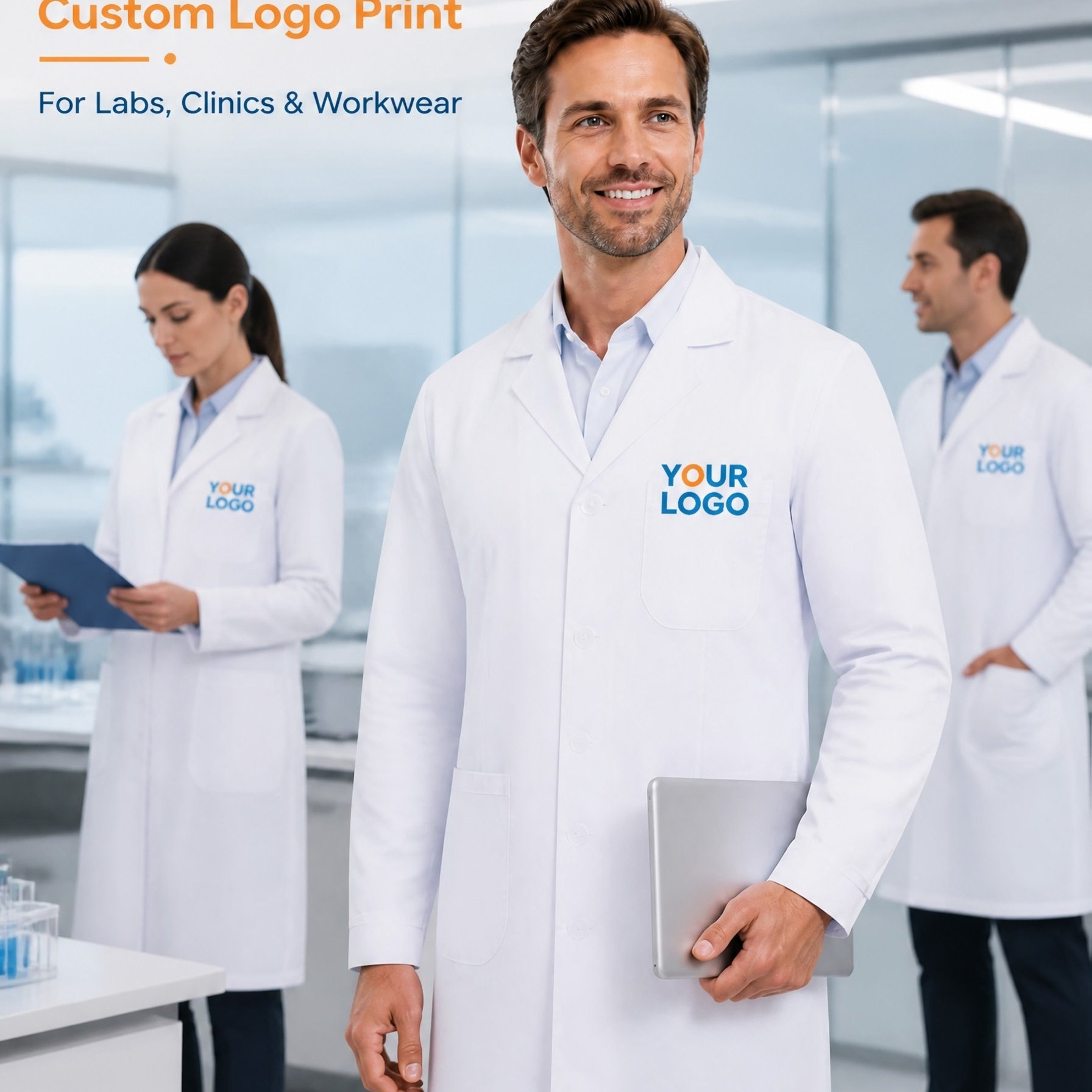 TEMU Custom Men's V-neck Multi-pocket Practical Work Coat, Personalized Logo, Custom Pictures And Text, Wear-resistant Fabric, One-piece Loose