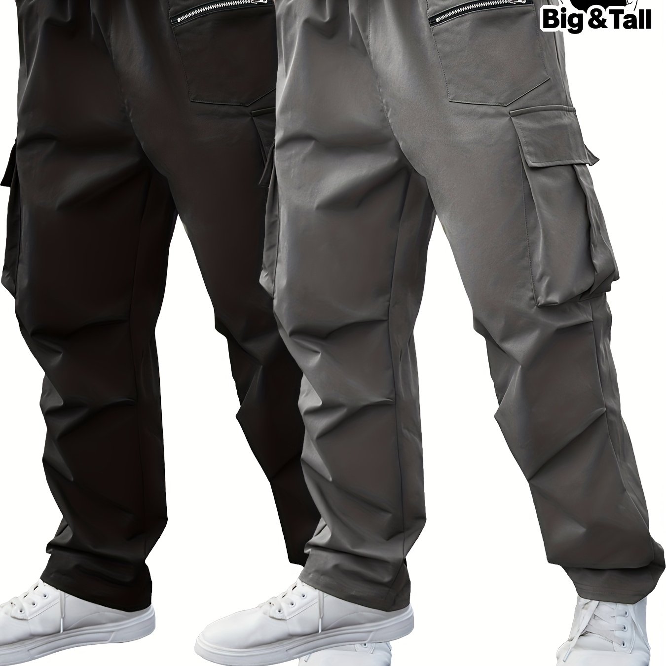 Plus Size Men's Cargo Pants 2pcs Set